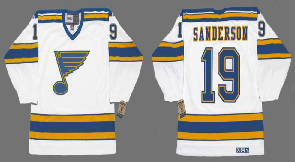 2019 Men St.Louis Blues #19 Sanderson white CCM NHL jerseys->st.louis blues->NHL Jersey